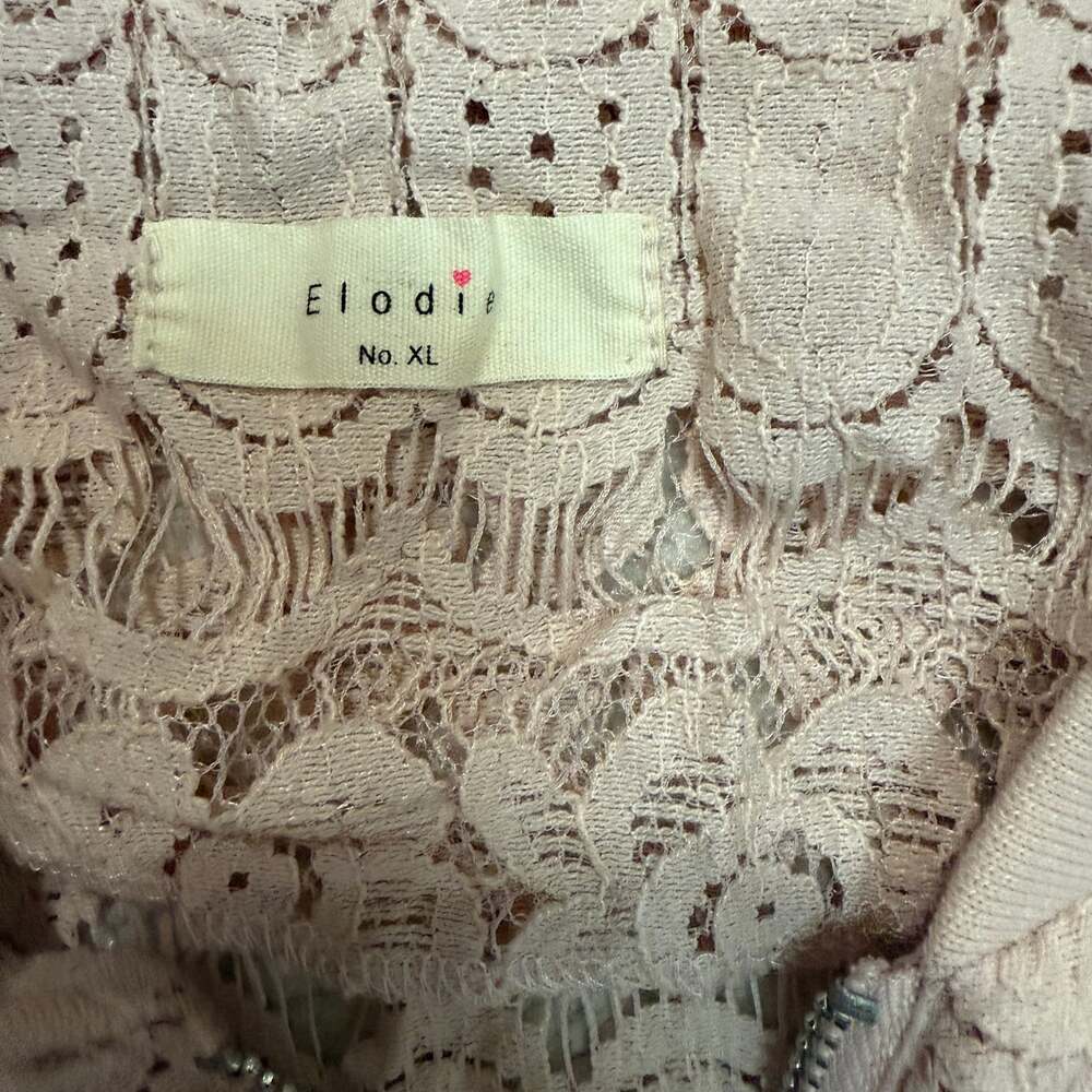 ELODIE Lace Full-zip Blush Pink‎ Jacket - Picture 3 of 7